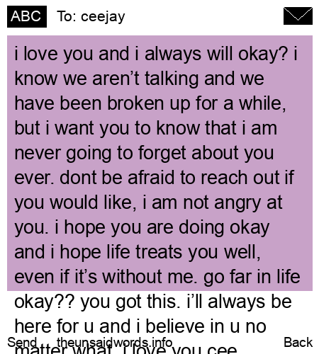 unsent message to ceejay