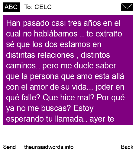 unsent message to CELC