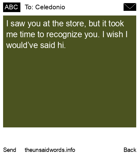unsent message to Celedonio