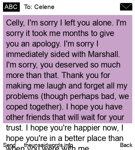 unsent message to Celene