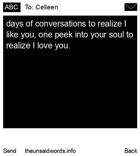 unsent message to Celleen