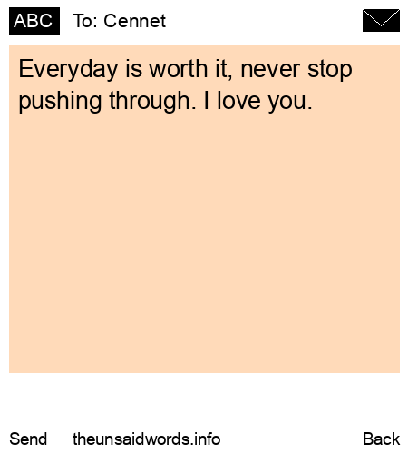 unsent message to Cennet