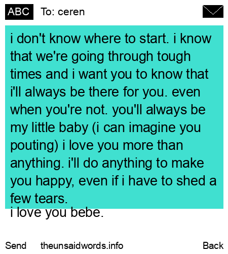 unsent message to ceren