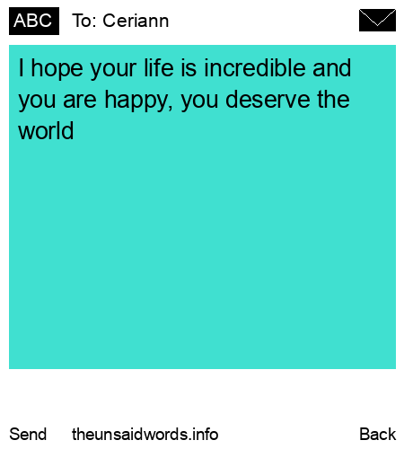 unsent message to Ceriann