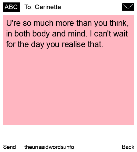 unsent message to Cerinette