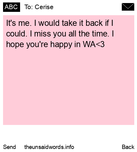 unsent message to Cerise