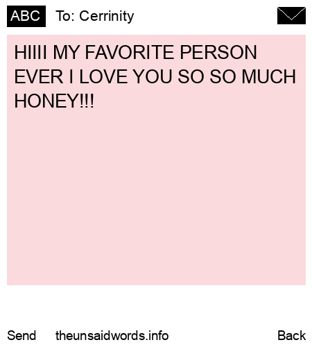 unsent message to Cerrinity