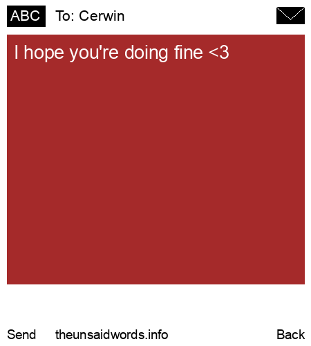 unsent message to Cerwin