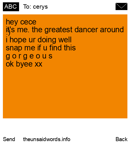 unsent message to cerys