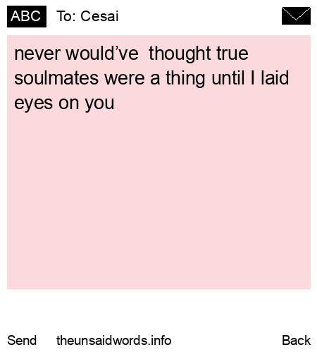 unsent message to Cesai 