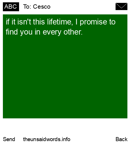 unsent message to Cesco