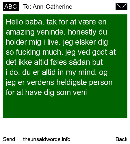 unsent message to Ann-Catherine