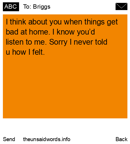 unsent message to Briggs