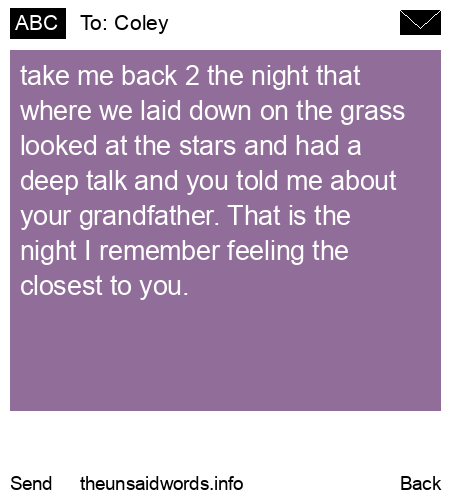 unsent message to Coley
