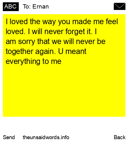 unsent message to Ernan