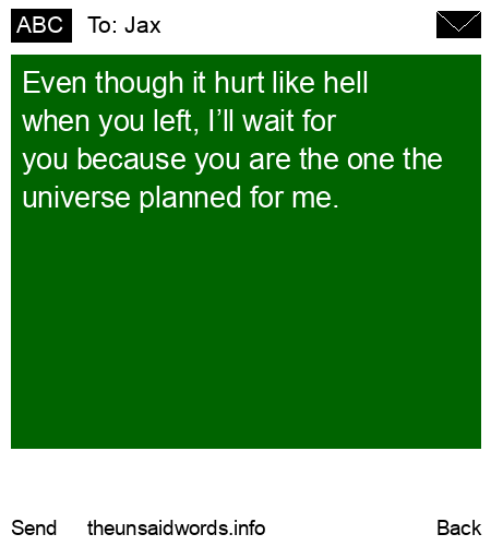 unsent message to Jax