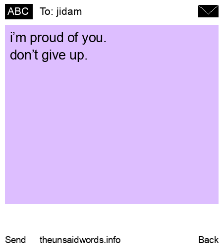 unsent message to jidam