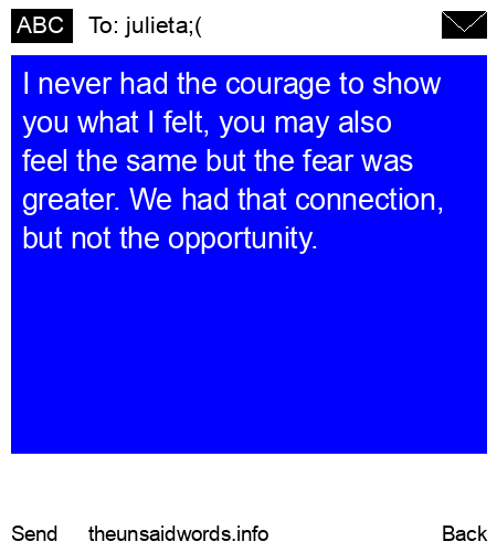 unsent message to julieta;(