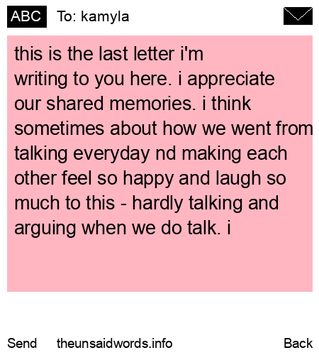 unsent message to kamyla