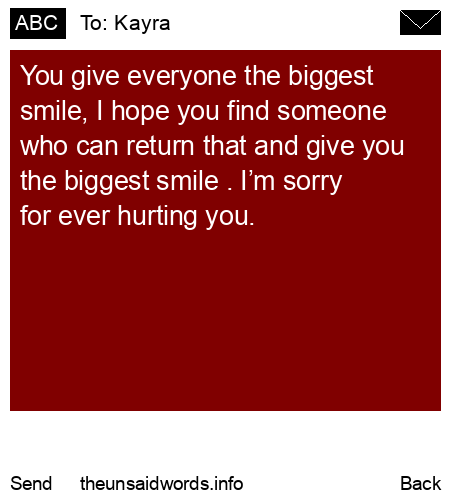 unsent message to Kayra