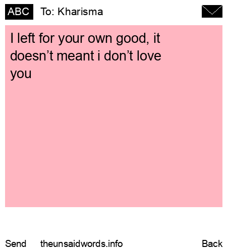unsent message to Kharisma