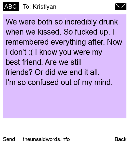 unsent message to Kristiyan