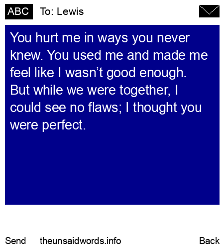 unsent message to Lewis