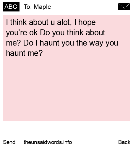 unsent message to Maple 