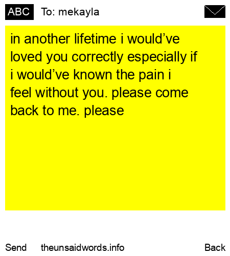 unsent message to mekayla