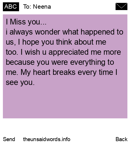 unsent message to Neena
