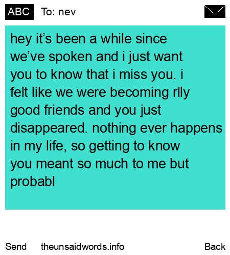 unsent message to nev
