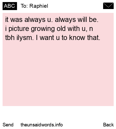 unsent message to Raphiel