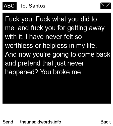 unsent message to Santos