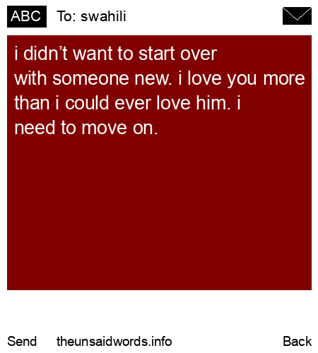 unsent message to swahili