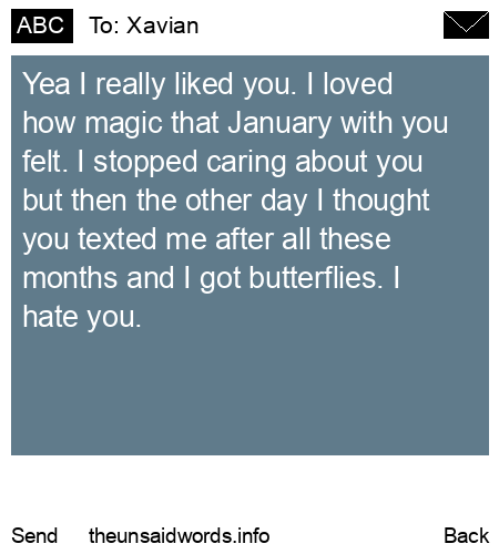 unsent message to Xavian