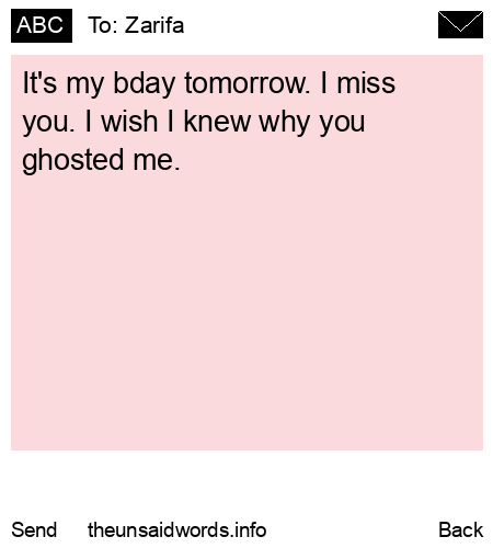 unsent message to Zarifa