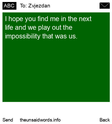 unsent message to Zvjezdan 