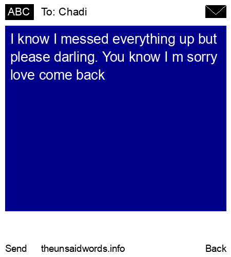 unsent message to Chadi