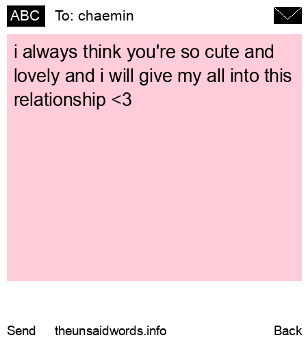 unsent message to chaemin