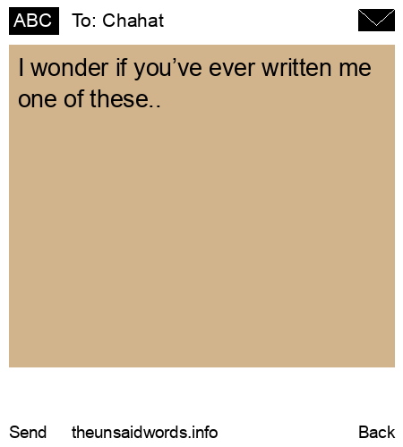 unsent message to Chahat