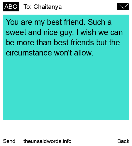 unsent message to Chaitanya