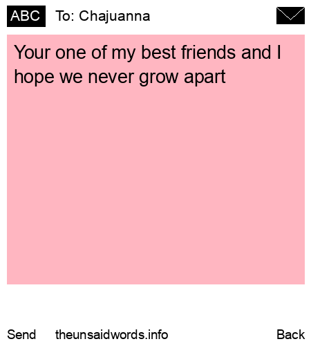 unsent message to Chajuanna 