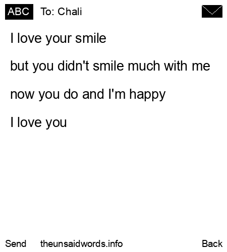 unsent message to Chali