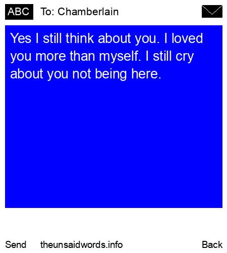unsent message to Chamberlain