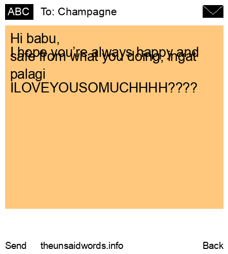 unsent message to Champagne 