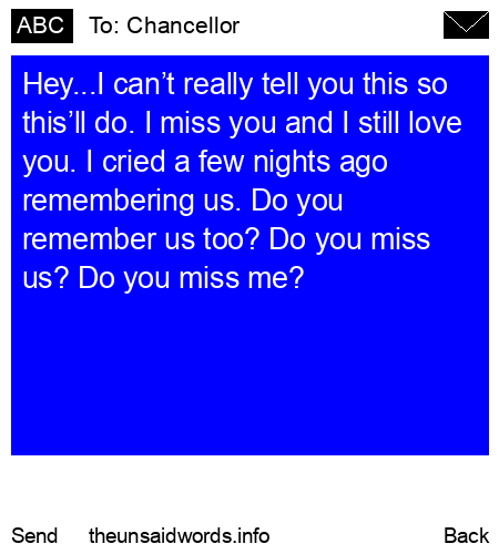 unsent message to Chancellor
