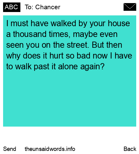 unsent message to Chancer