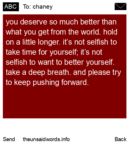 unsent message to chaney