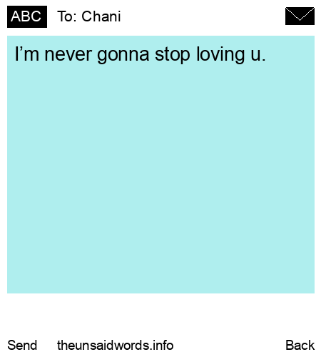 unsent message to Chani