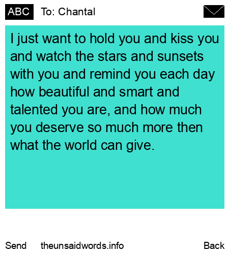 unsent message to Chantal